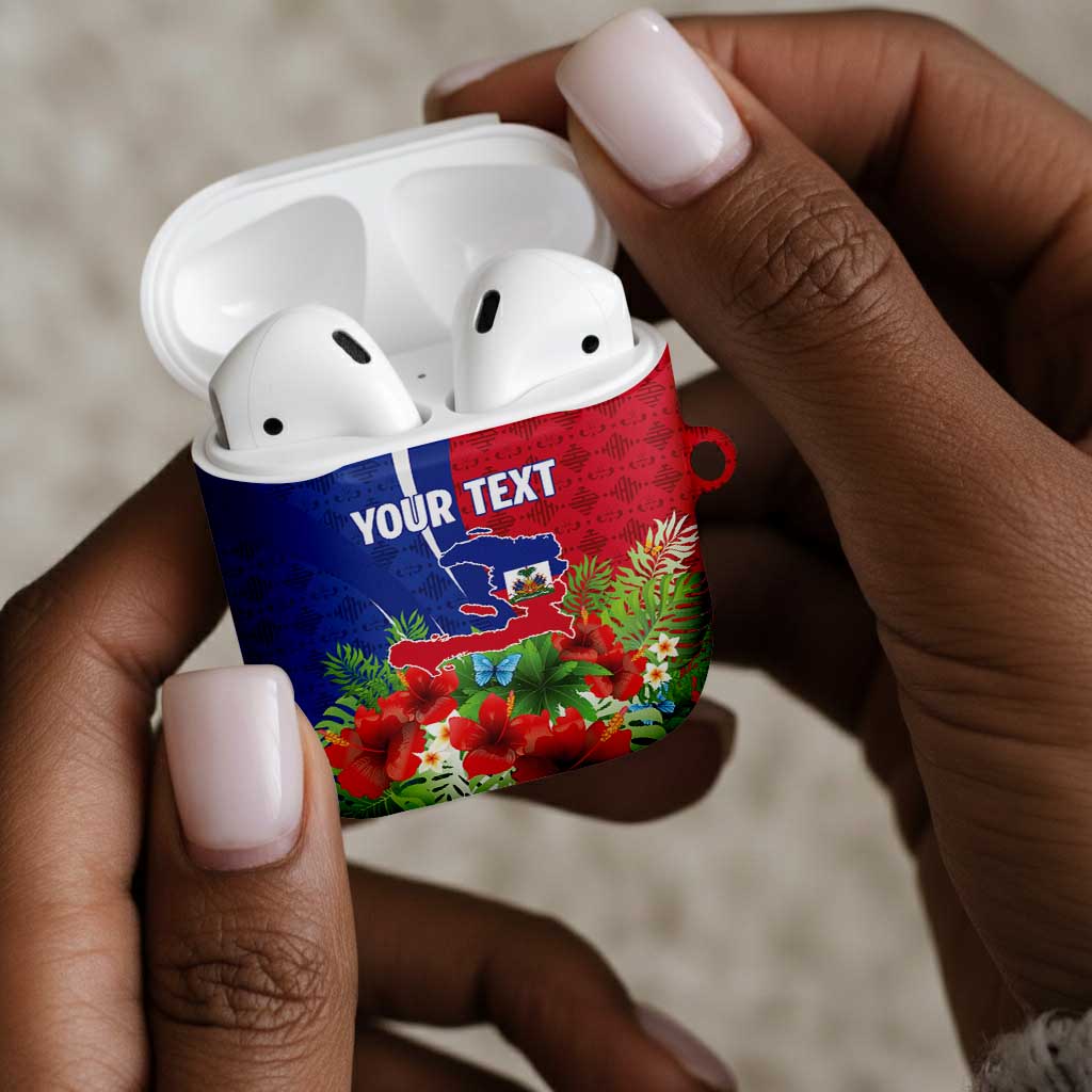 Personalized Afro-Haitians Tropical AirPods Case Fleur-De-Lis Veves Motif - African Pride