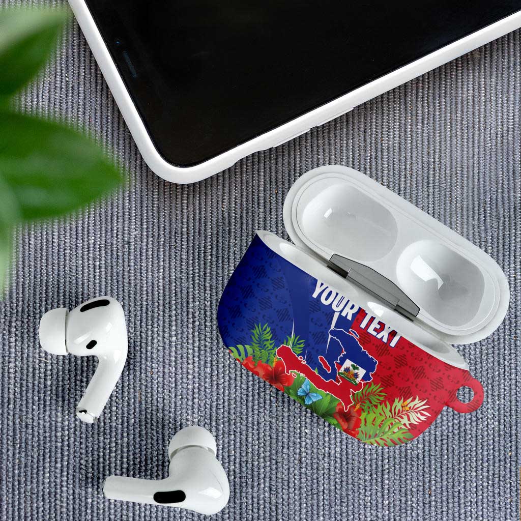 Personalized Afro-Haitians Tropical AirPods Case Fleur-De-Lis Veves Motif - African Pride