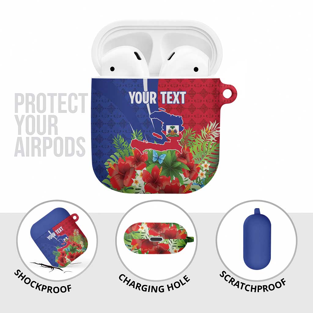 Personalized Afro-Haitians Tropical AirPods Case Fleur-De-Lis Veves Motif - African Pride