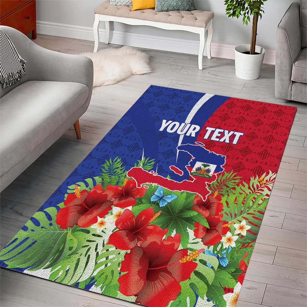 Personalized Afro-Haitians Tropical Area Rug Fleur-De-Lis Veves Motif - African Pride