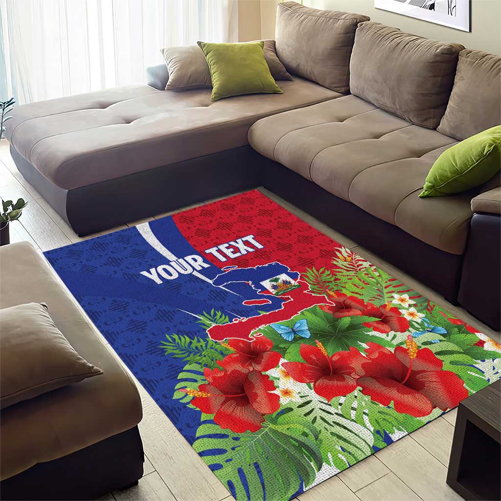 Personalized Afro-Haitians Tropical Area Rug Fleur-De-Lis Veves Motif - African Pride