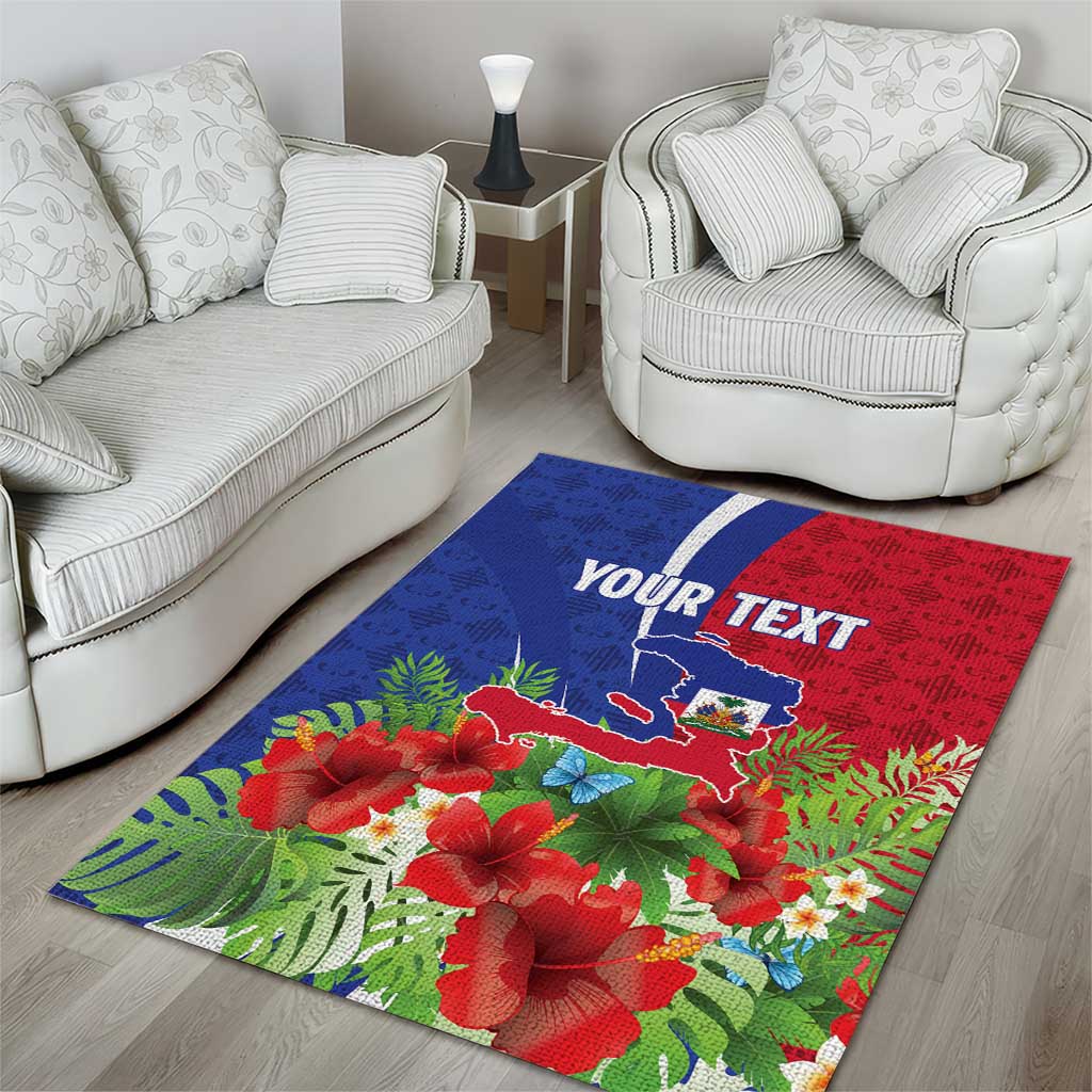 Personalized Afro-Haitians Tropical Area Rug Fleur-De-Lis Veves Motif - African Pride