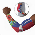 Personalized Afro-Haitians Tropical Arm Sleeves Fleur-De-Lis Veves Motif - African Pride