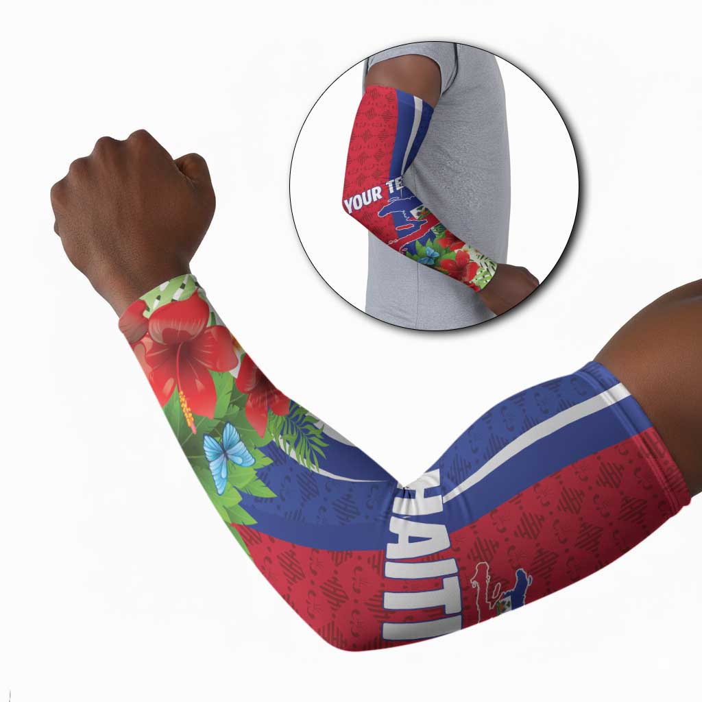 Personalized Afro-Haitians Tropical Arm Sleeves Fleur-De-Lis Veves Motif - African Pride