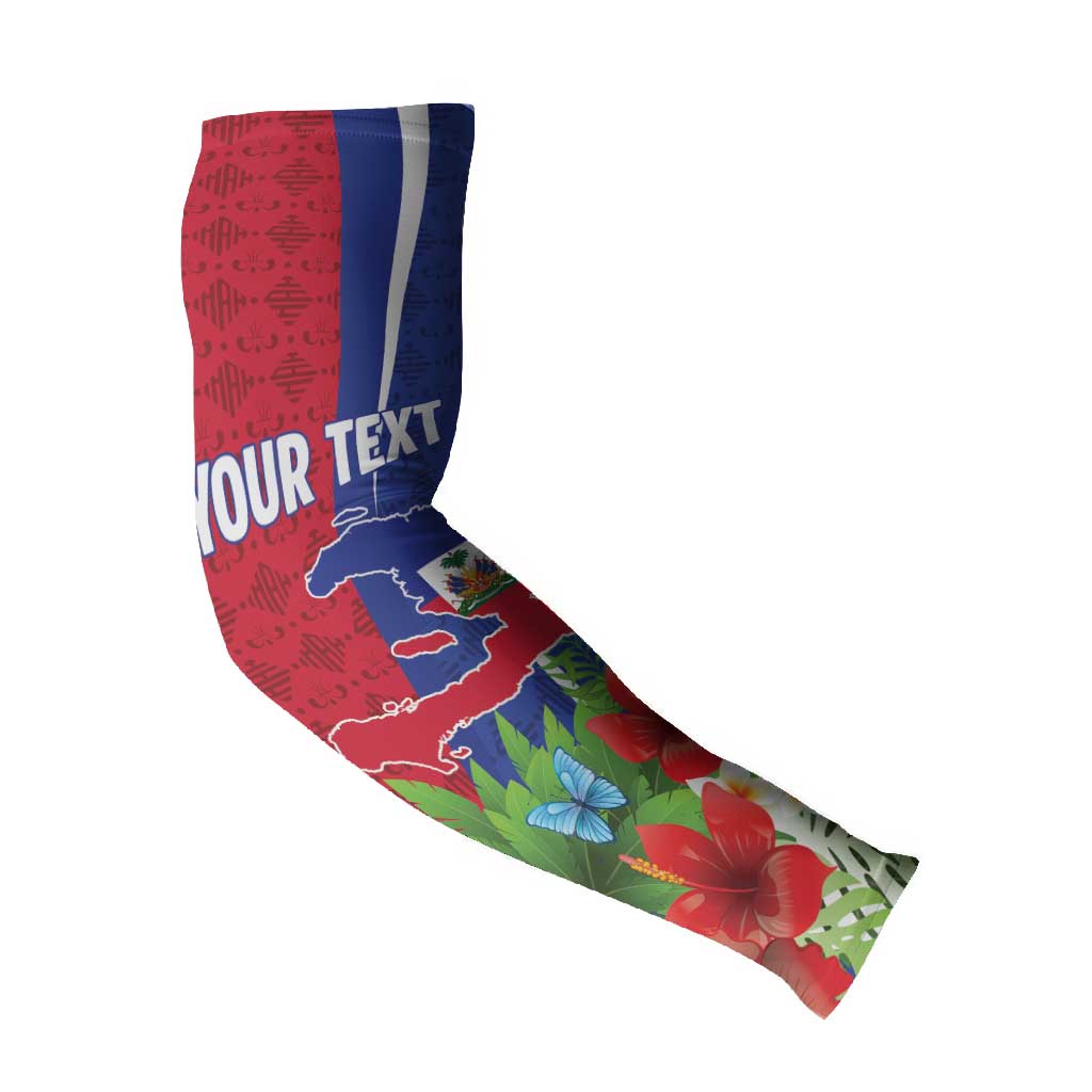 Personalized Afro-Haitians Tropical Arm Sleeves Fleur-De-Lis Veves Motif - African Pride