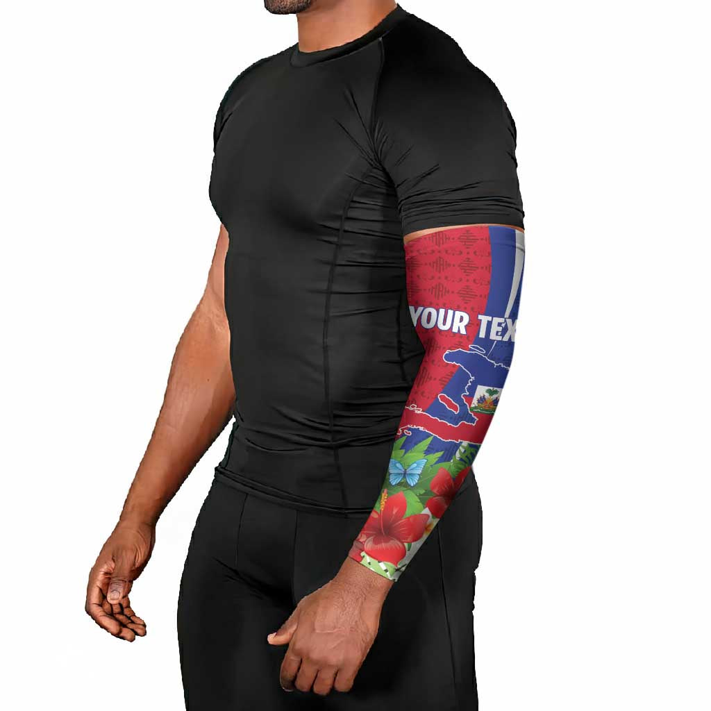Personalized Afro-Haitians Tropical Arm Sleeves Fleur-De-Lis Veves Motif - African Pride