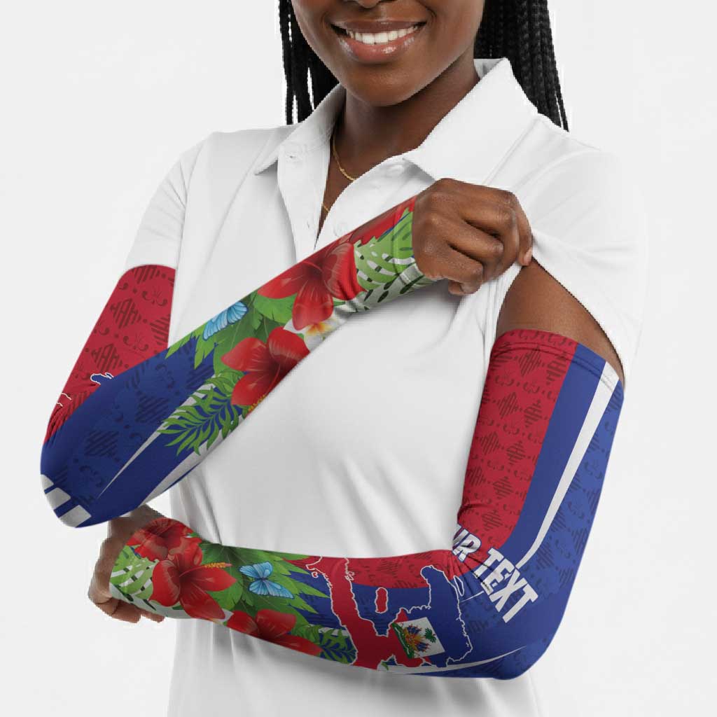 Personalized Afro-Haitians Tropical Arm Sleeves Fleur-De-Lis Veves Motif - African Pride