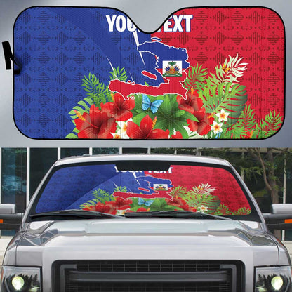Personalized Afro-Haitians Tropical Auto Sun Shade Fleur-De-Lis Veves Motif - African Pride