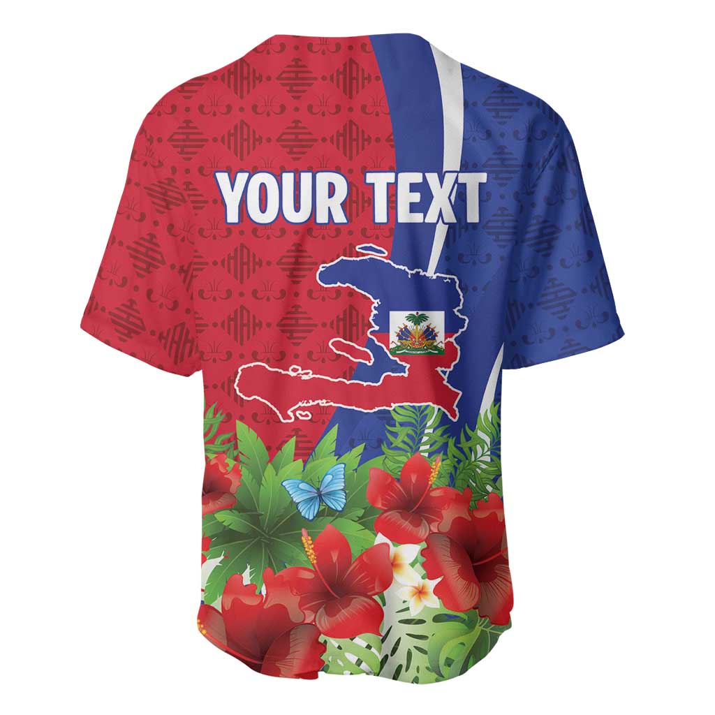 Personalized Afro-Haitians Tropical Baseball Jersey Fleur-De-Lis Veves Motif LT18