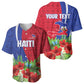 Personalized Afro-Haitians Tropical Baseball Jersey Fleur-De-Lis Veves Motif LT18