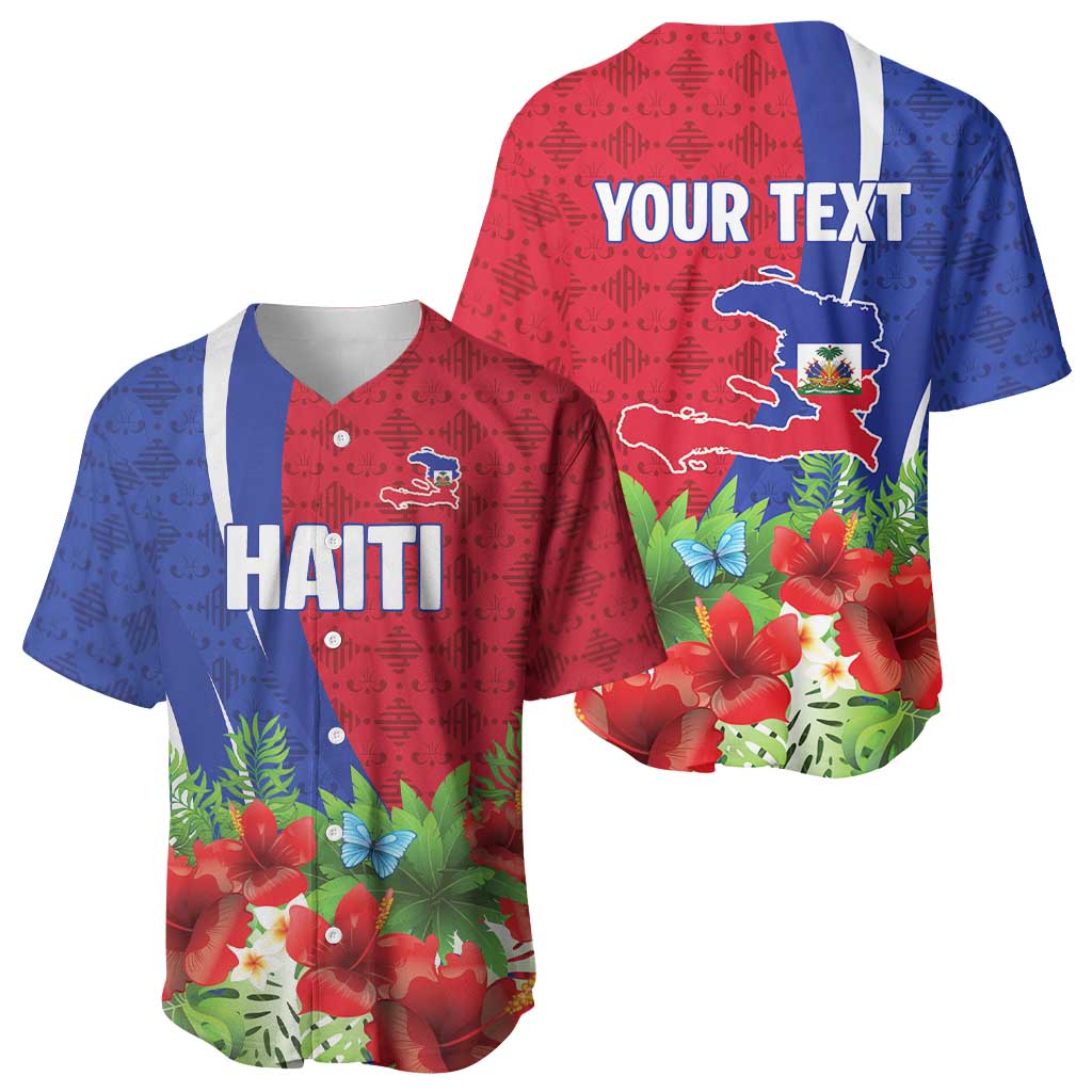 Personalized Afro-Haitians Tropical Baseball Jersey Fleur-De-Lis Veves Motif LT18