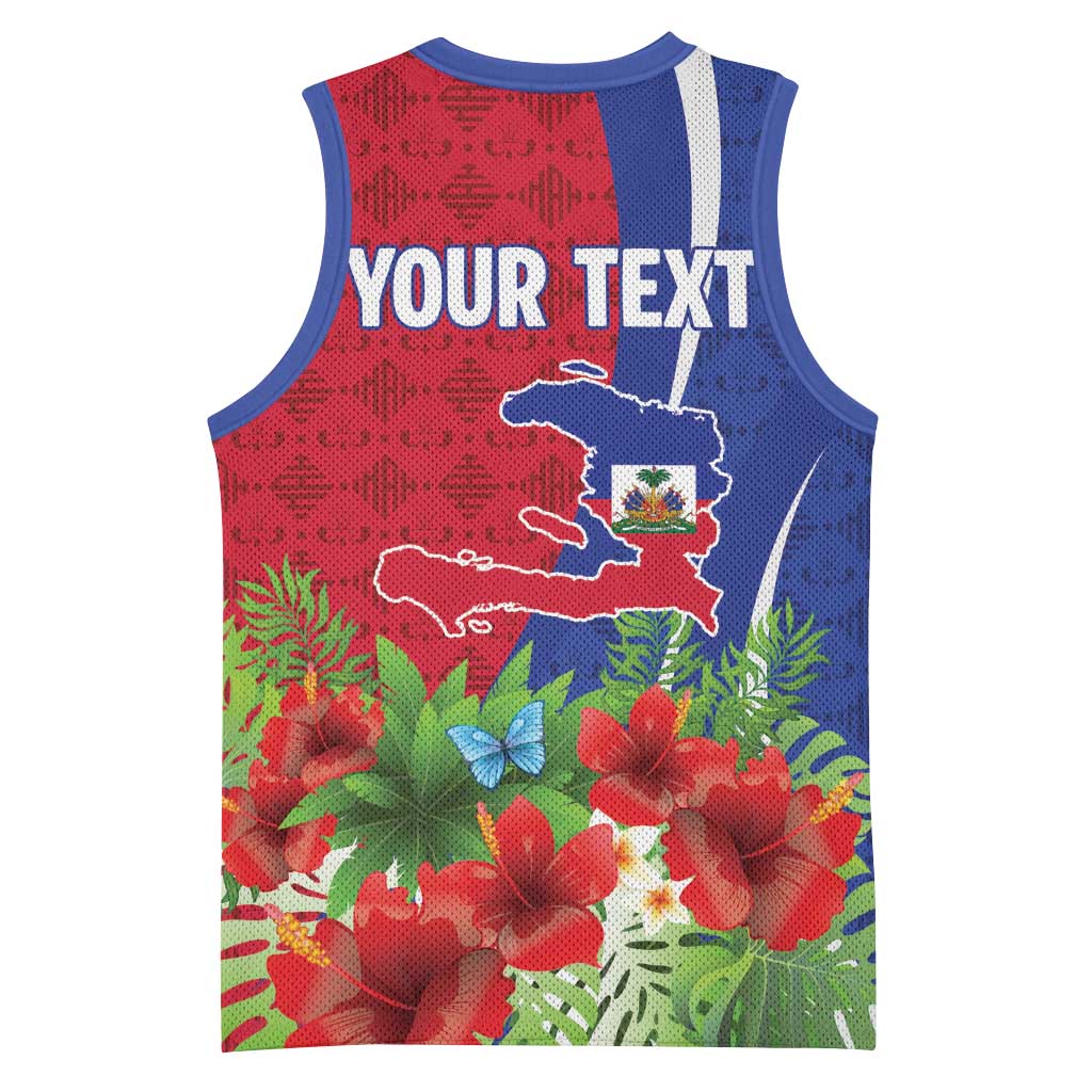 Personalized Afro-Haitians Tropical Basketball Jersey Fleur-De-Lis Veves Motif - African Pride