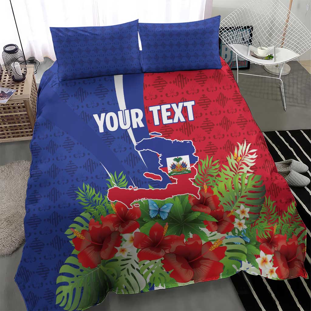 Personalized Afro-Haitians Tropical Bedding Set Fleur-De-Lis Veves Motif - African Pride