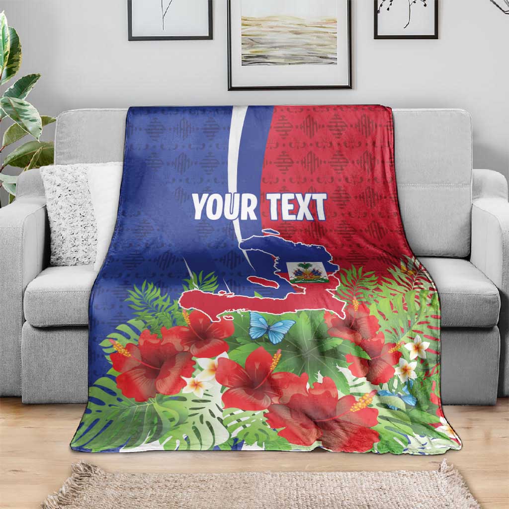Personalized Afro-Haitians Tropical Blanket Fleur-De-Lis Veves Motif - African Pride