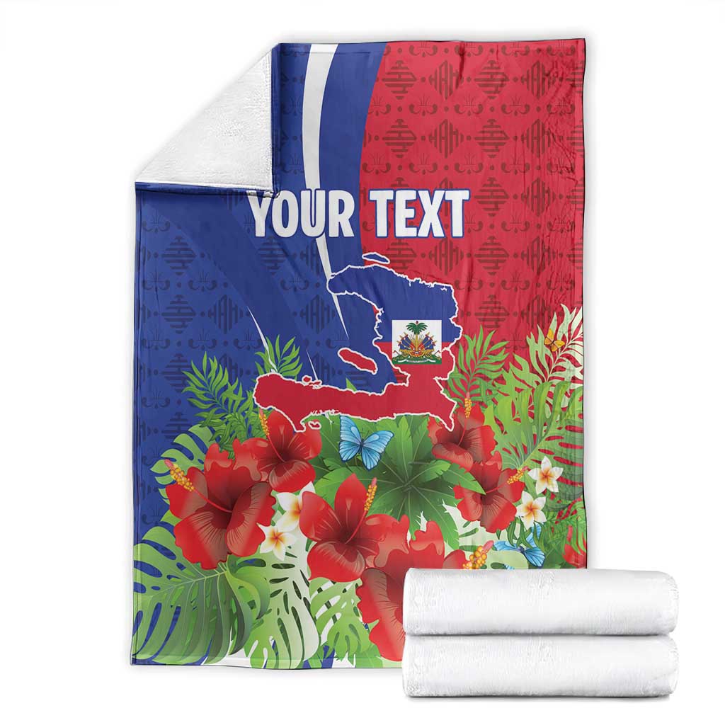 Personalized Afro-Haitians Tropical Blanket Fleur-De-Lis Veves Motif - African Pride