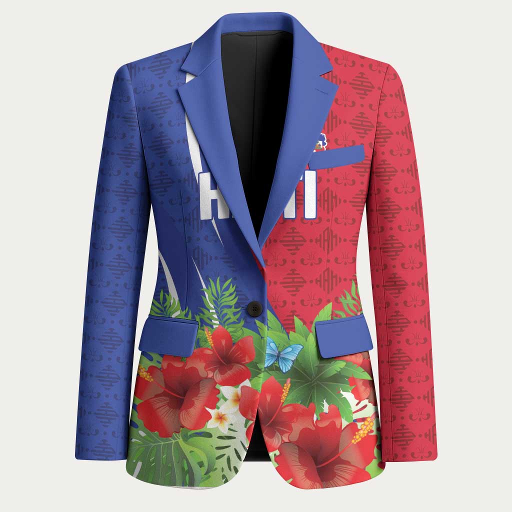 Personalized Afro-Haitians Tropical Blazer Fleur-De-Lis Veves Motif - African Pride