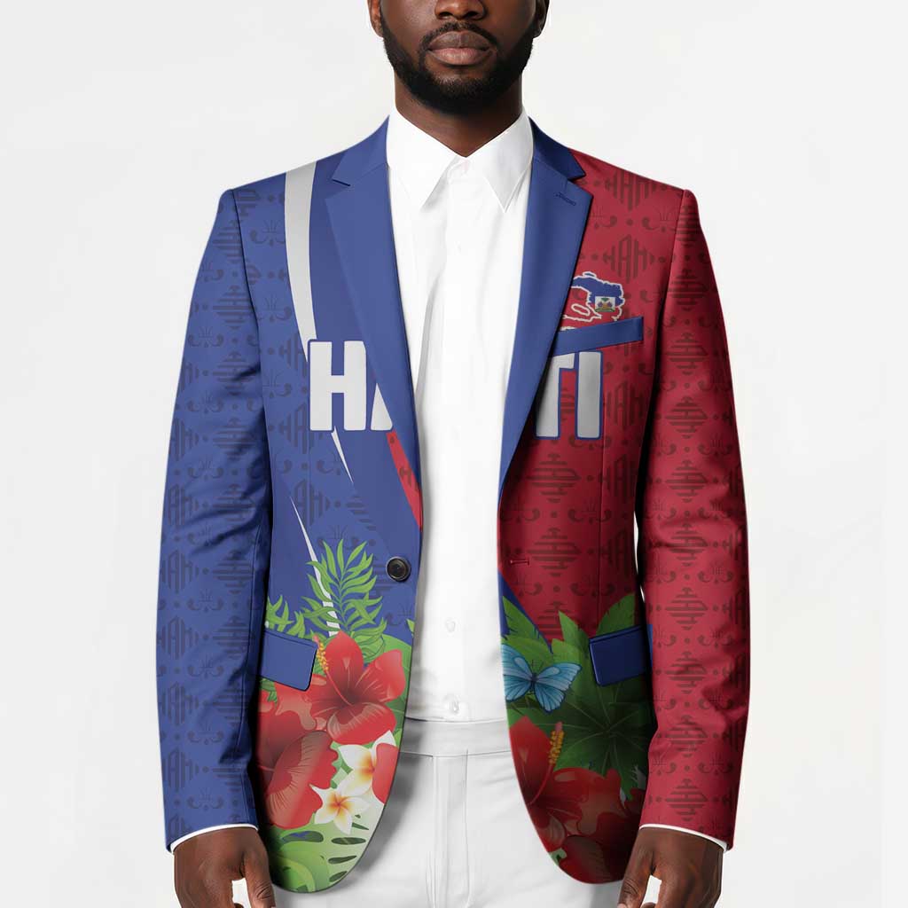 Personalized Afro-Haitians Tropical Blazer Fleur-De-Lis Veves Motif - African Pride