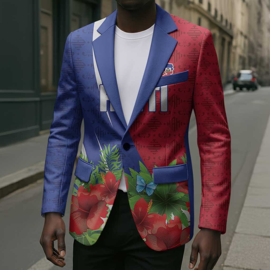 Personalized Afro-Haitians Tropical Blazer Fleur-De-Lis Veves Motif - African Pride