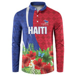 Personalized Afro-Haitians Tropical Button Sweatshirt Fleur-De-Lis Veves Motif