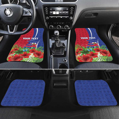 Personalized Afro-Haitians Tropical Car Mats Fleur-De-Lis Veves Motif - African Pride