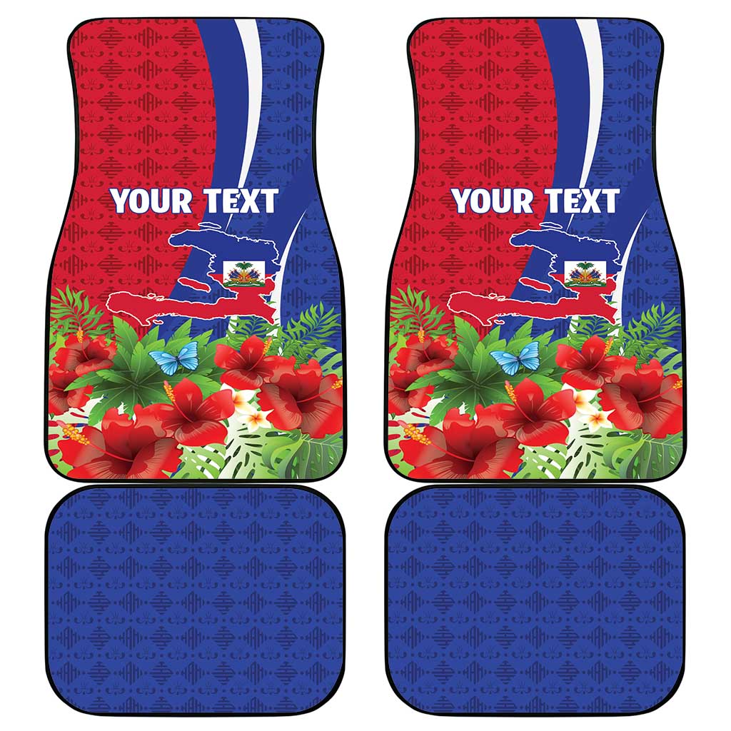 Personalized Afro-Haitians Tropical Car Mats Fleur-De-Lis Veves Motif - African Pride