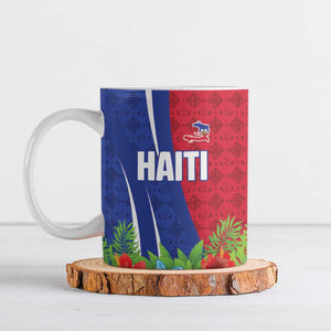 Personalized Afro-Haitians Tropical Ceramic Mug Fleur-De-Lis Veves Motif - African Pride