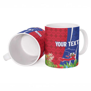 Personalized Afro-Haitians Tropical Ceramic Mug Fleur-De-Lis Veves Motif - African Pride