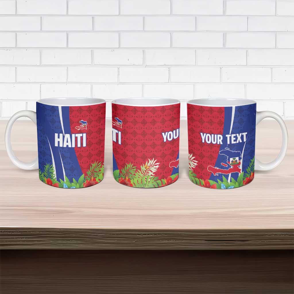 Personalized Afro-Haitians Tropical Ceramic Mug Fleur-De-Lis Veves Motif - African Pride