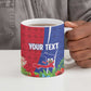 Personalized Afro-Haitians Tropical Ceramic Mug Fleur-De-Lis Veves Motif - African Pride
