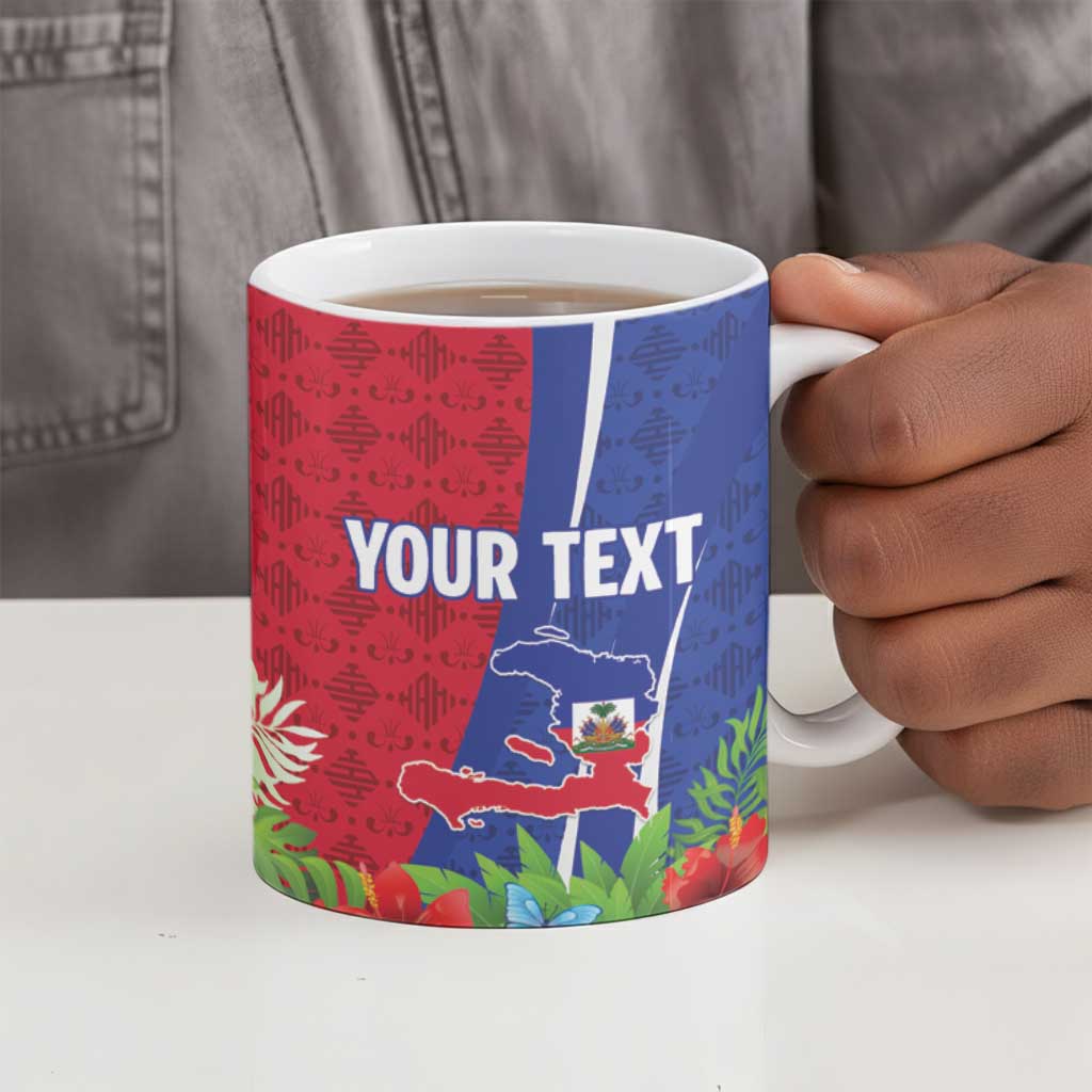 Personalized Afro-Haitians Tropical Ceramic Mug Fleur-De-Lis Veves Motif - African Pride