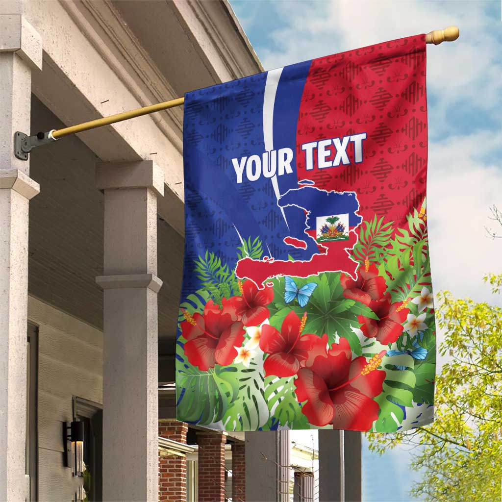Personalized Afro-Haitians Tropical Garden Flag Fleur-De-Lis Veves Motif - African Pride