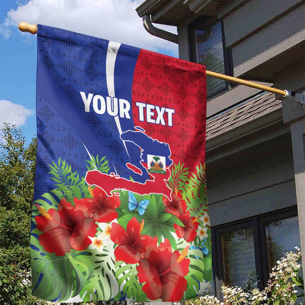 Personalized Afro-Haitians Tropical Garden Flag Fleur-De-Lis Veves Motif - African Pride