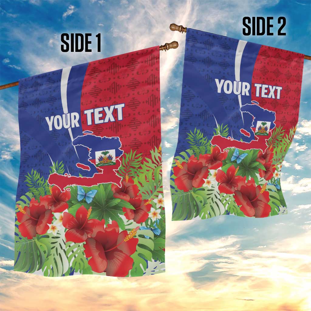 Personalized Afro-Haitians Tropical Garden Flag Fleur-De-Lis Veves Motif - African Pride