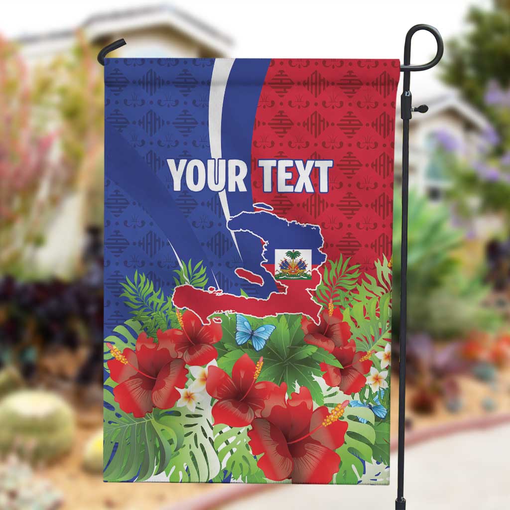 Personalized Afro-Haitians Tropical Garden Flag Fleur-De-Lis Veves Motif - African Pride
