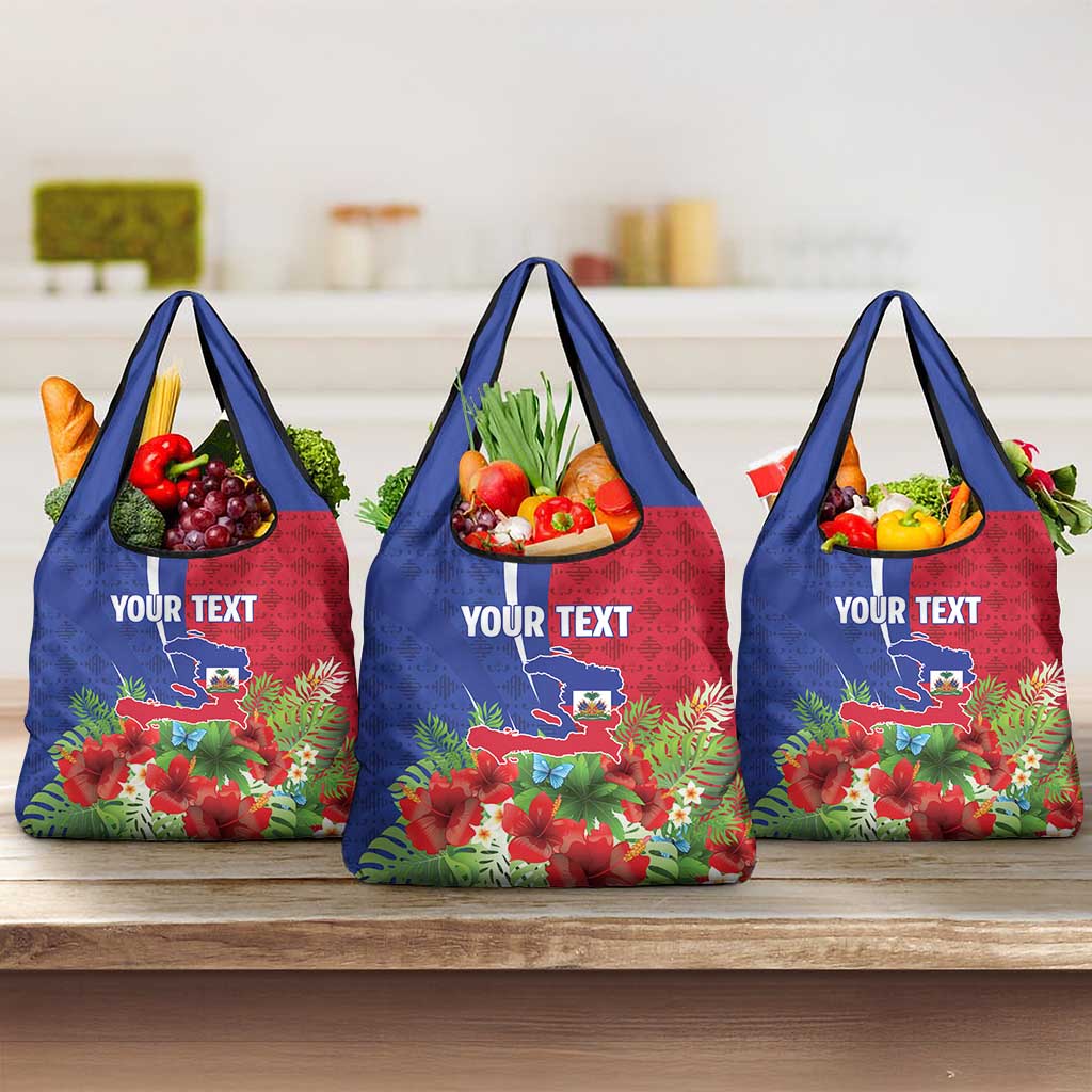 Personalized Afro-Haitians Tropical Grocery Bag Fleur-De-Lis Veves Motif - African Pride