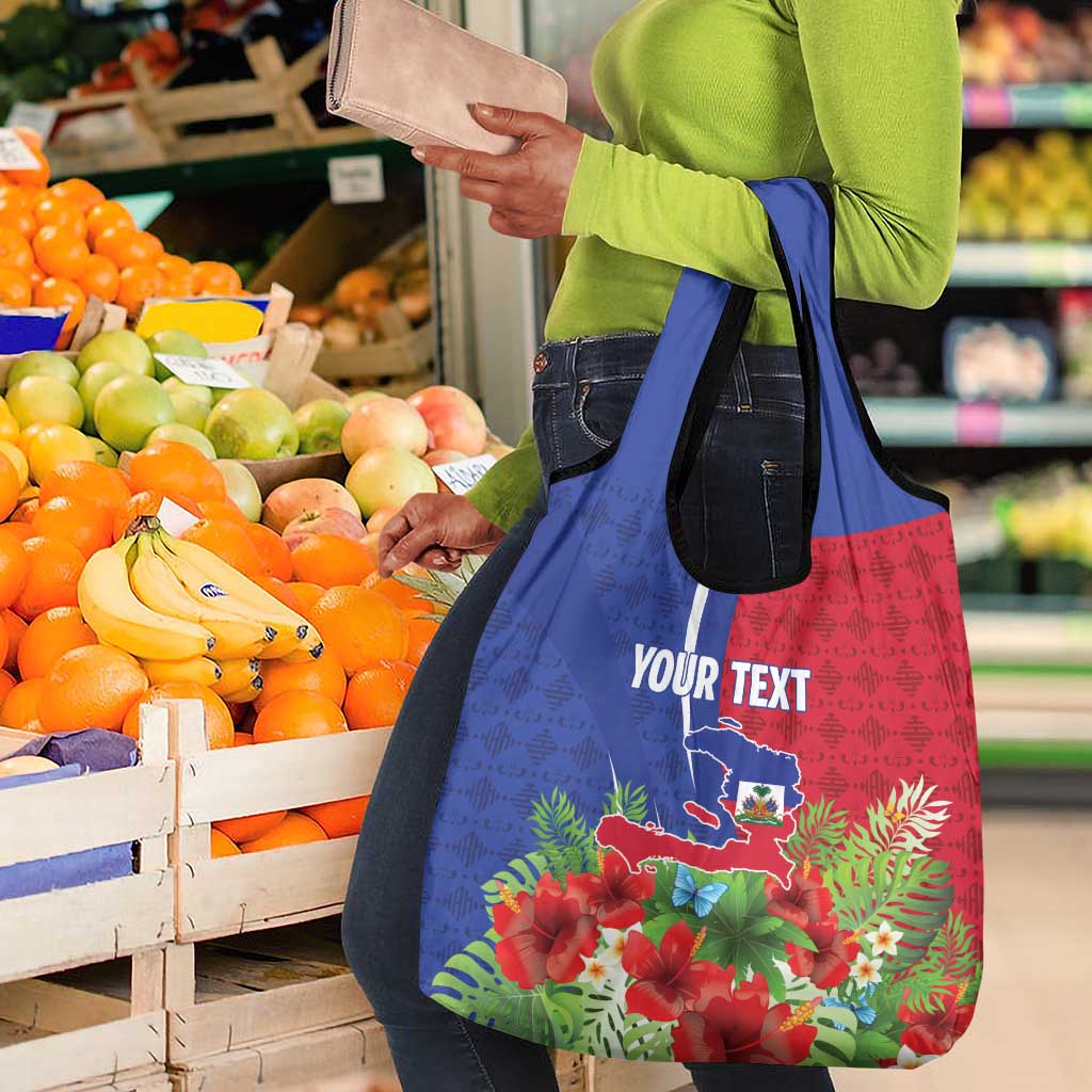 Personalized Afro-Haitians Tropical Grocery Bag Fleur-De-Lis Veves Motif - African Pride