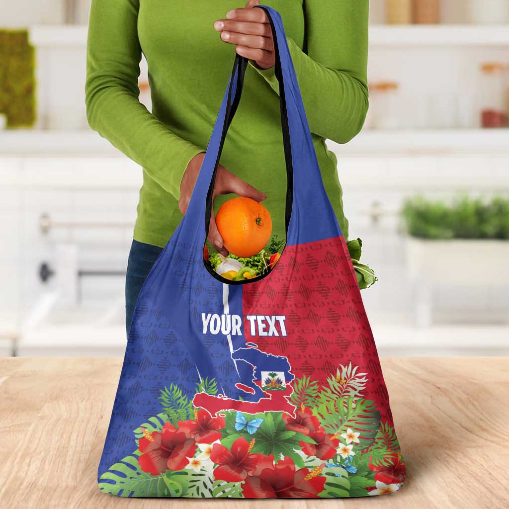 Personalized Afro-Haitians Tropical Grocery Bag Fleur-De-Lis Veves Motif - African Pride