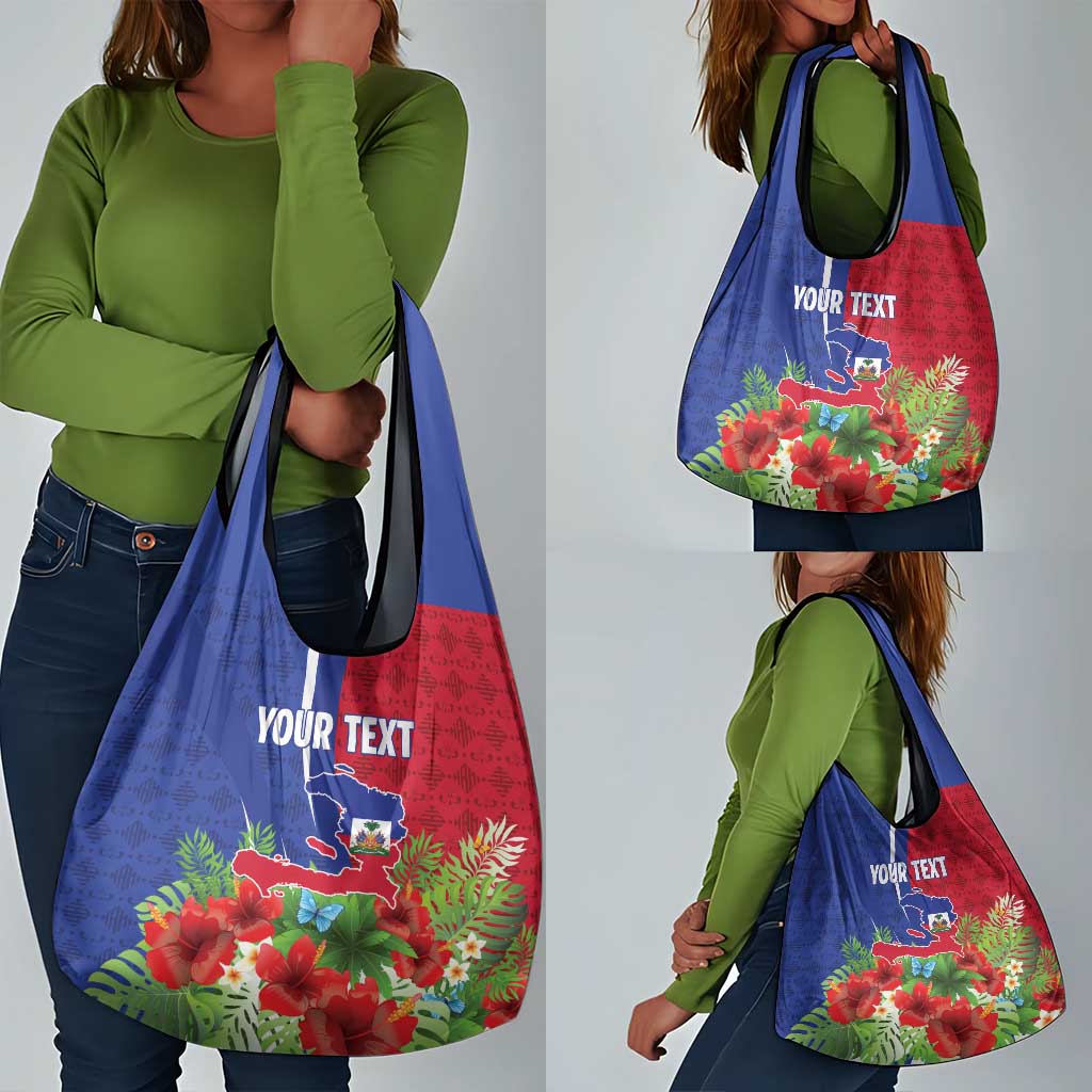 Personalized Afro-Haitians Tropical Grocery Bag Fleur-De-Lis Veves Motif - African Pride