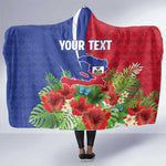 Personalized Afro-Haitians Tropical Hooded Blanket Fleur-De-Lis Veves Motif - African Pride
