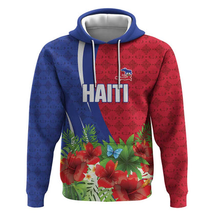 Personalized Afro-Haitians Tropical Hoodie Fleur-De-Lis Veves Motif - African Pride