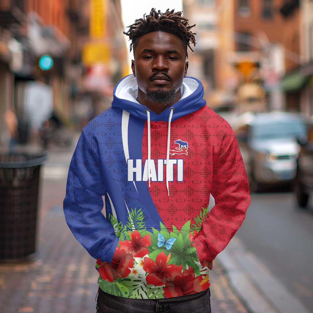 Personalized Afro-Haitians Tropical Hoodie Fleur-De-Lis Veves Motif - African Pride