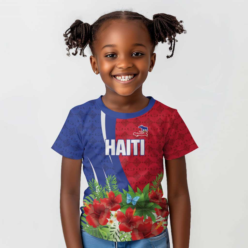 Personalized Afro-Haitians Tropical Kid T shirt Fleur-De-Lis Veves Motif LT18