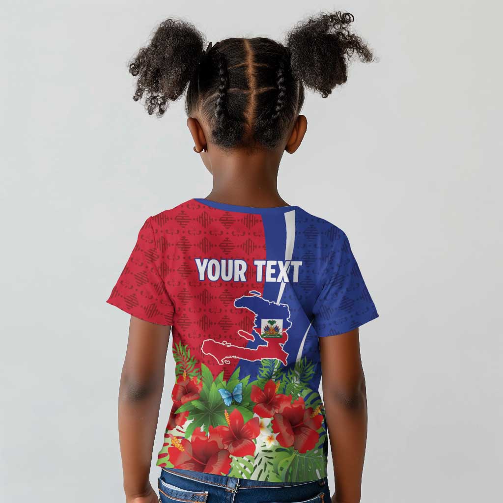 Personalized Afro-Haitians Tropical Kid T shirt Fleur-De-Lis Veves Motif LT18