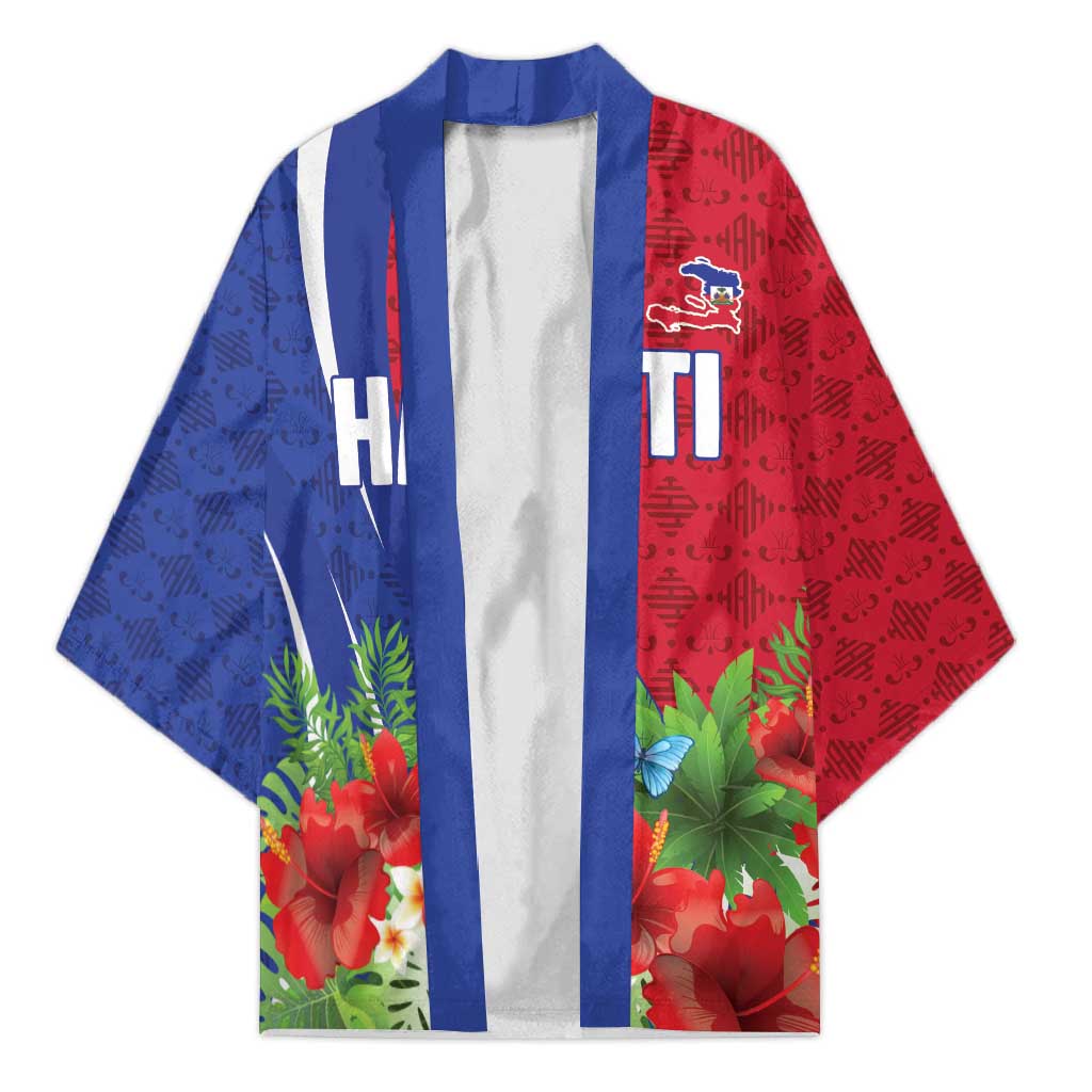 Personalized Afro-Haitians Tropical Kimono Fleur-De-Lis Veves Motif - African Pride