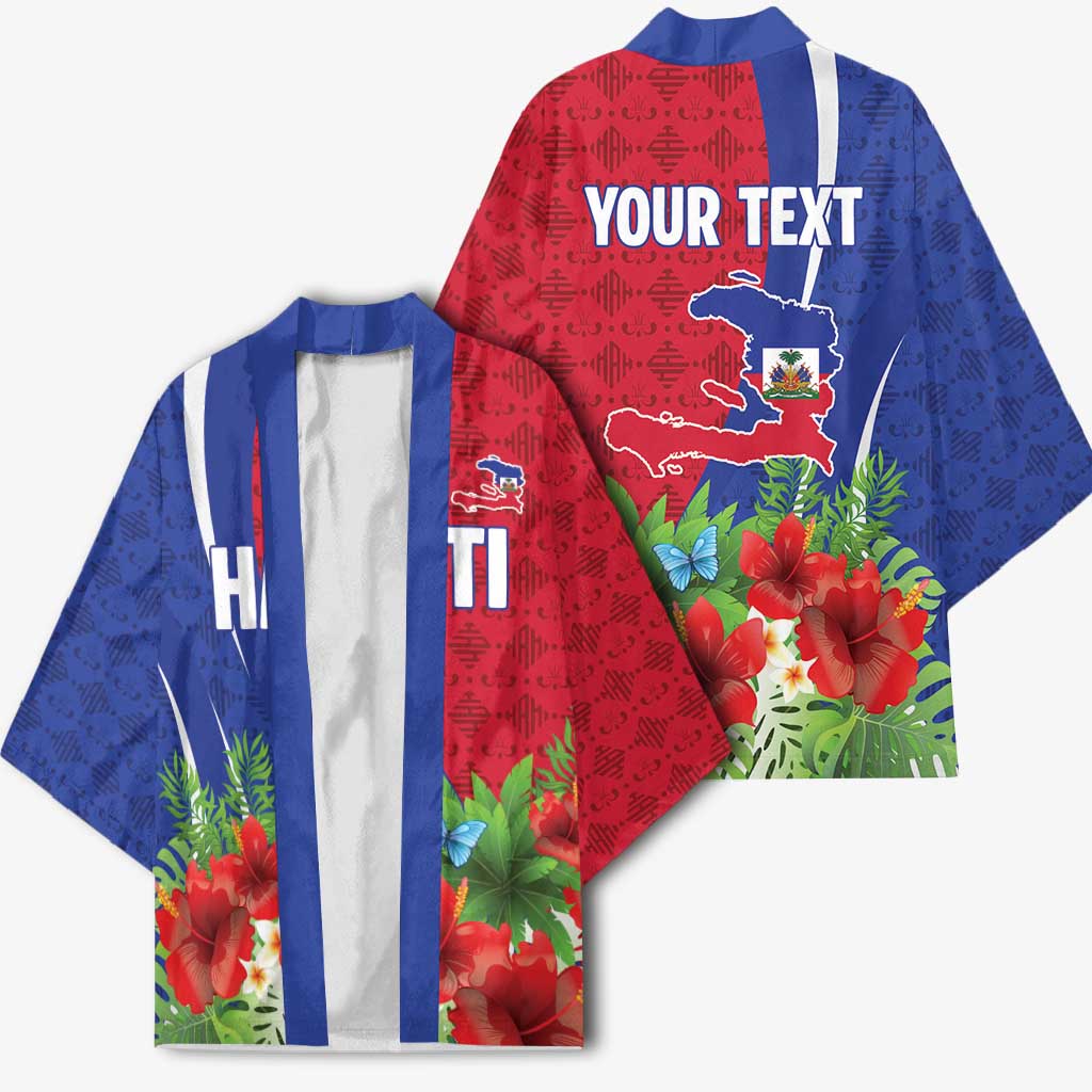 Personalized Afro-Haitians Tropical Kimono Fleur-De-Lis Veves Motif - African Pride