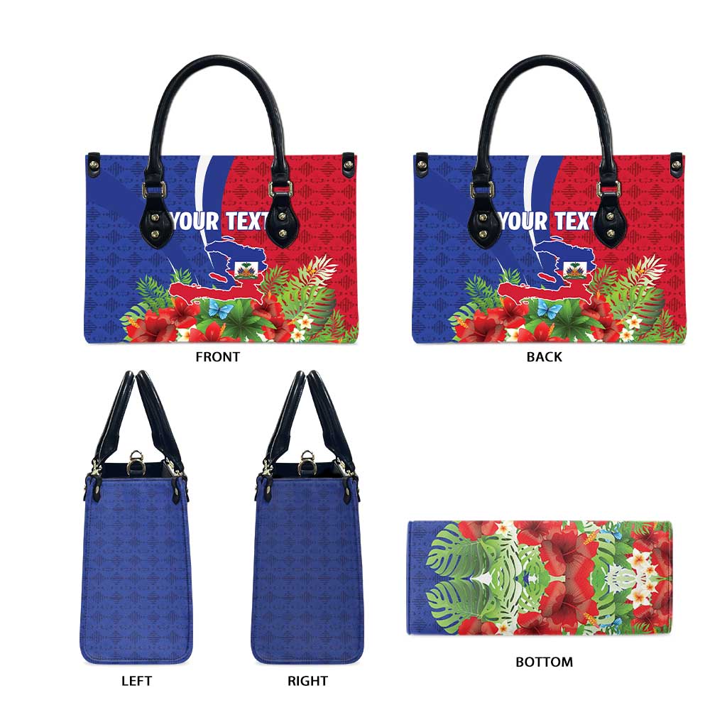 Personalized Afro-Haitians Tropical Leather Bag Fleur-De-Lis Veves Motif - African Pride