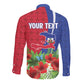 Personalized Afro-Haitians Tropical Long Sleeve Button Shirt Fleur-De-Lis Veves Motif - African Pride