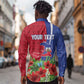 Personalized Afro-Haitians Tropical Long Sleeve Button Shirt Fleur-De-Lis Veves Motif - African Pride
