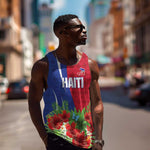 Personalized Afro-Haitians Tropical Men Tank Top Fleur-De-Lis Veves Motif - African Pride