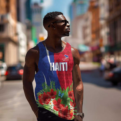 Personalized Afro-Haitians Tropical Men Tank Top Fleur-De-Lis Veves Motif - African Pride
